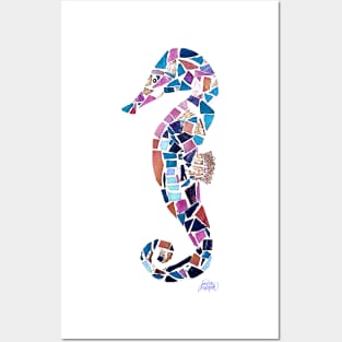 Seahorse Mosaic Cutout Posters and Art